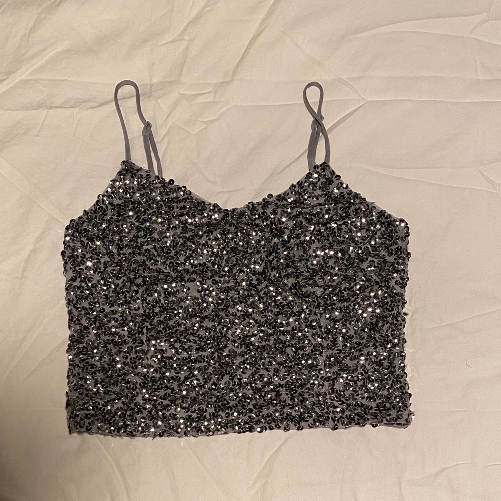 Express Sparkling Black Sequin Cami